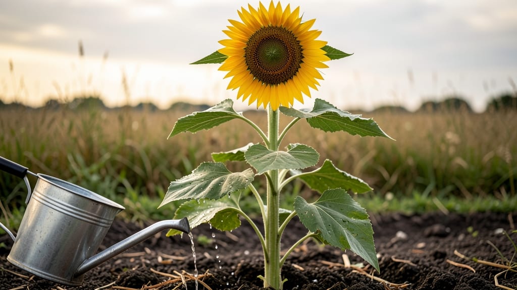 Watering Sunflower Plants: Deep-Soak Schedule for Towering Growth Without Flopping